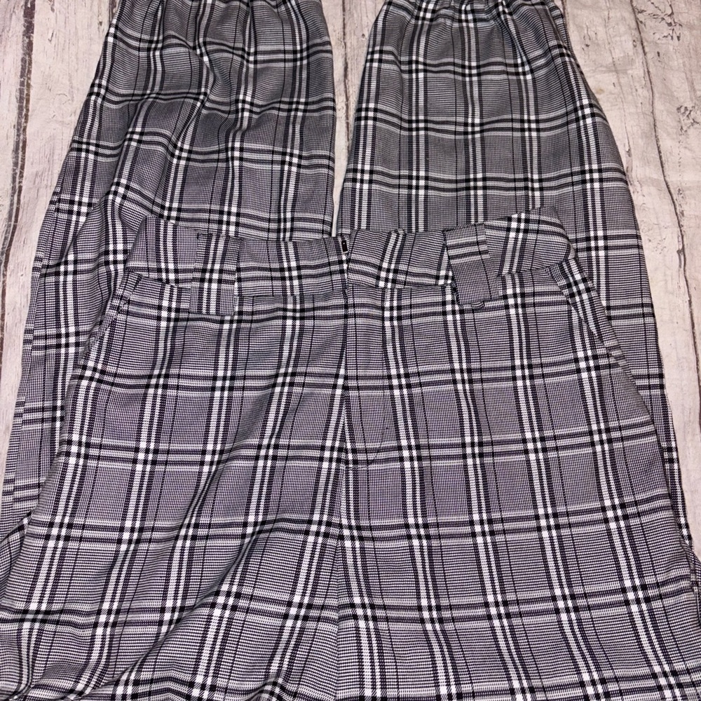 I. am. gia Revolve gray plaid checkered cobain high waist casual pants L - Picture 4 of 5